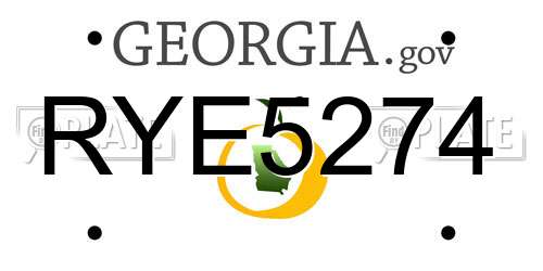 RYE5274 Georgia License Plate