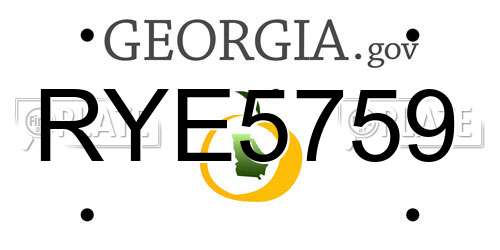 RYE5759 Georgia License Plate