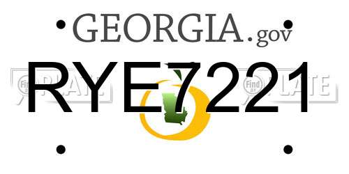 RYE7221 Georgia License Plate