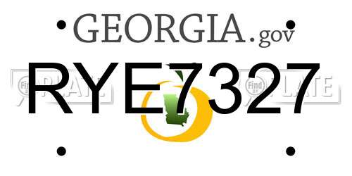 RYE7327 Georgia License Plate