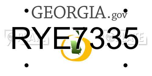 RYE7335 Georgia License Plate