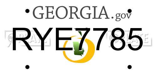 RYE7785 Georgia License Plate