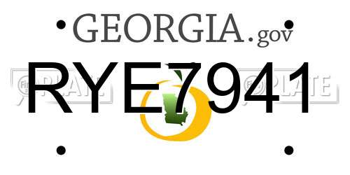 RYE7941 Georgia License Plate