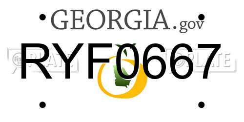 RYF0667 Georgia License Plate