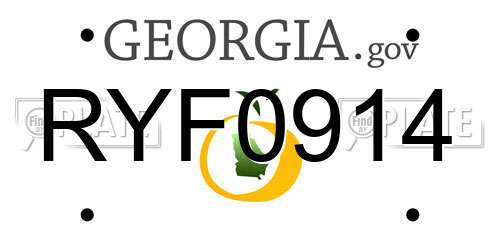 RYF0914 Georgia License Plate