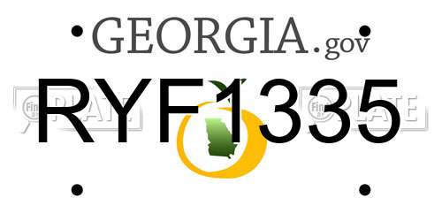 RYF1335 Georgia License Plate