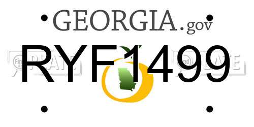 RYF1499 Georgia License Plate