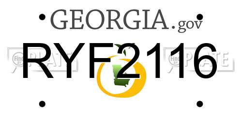 RYF2116 Georgia License Plate