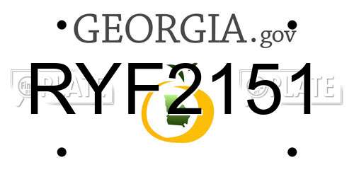 RYF2151 Georgia License Plate