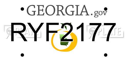 RYF2177 Georgia License Plate