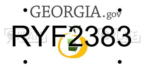 RYF2383 Georgia License Plate