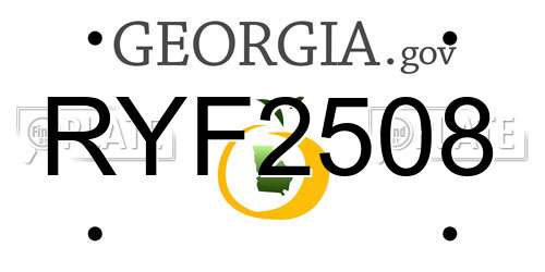 RYF2508 Georgia License Plate