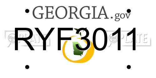 RYF3011 Georgia License Plate