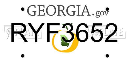 RYF3652 Georgia License Plate