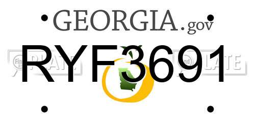 RYF3691 Georgia License Plate