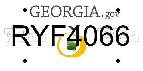 RYF4066 Georgia License Plate