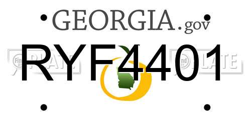 RYF4401 Georgia License Plate