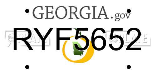 RYF5652 Georgia License Plate