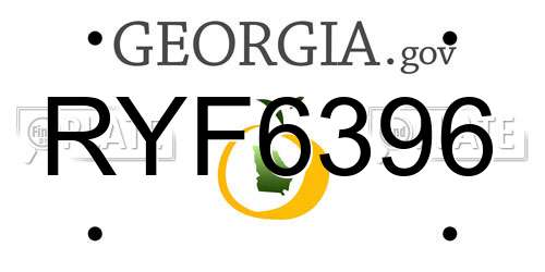 RYF6396 Georgia License Plate