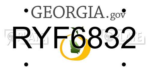 RYF6832 Georgia License Plate
