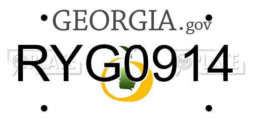 RYG0914 Georgia License Plate