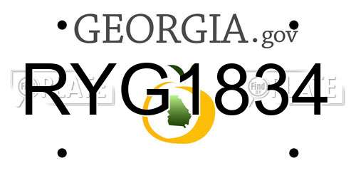 RYG1834 Georgia License Plate