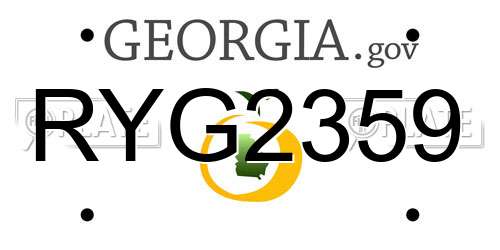 RYG2359 Georgia License Plate