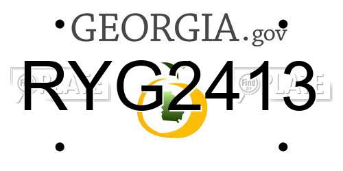 RYG2413 Georgia License Plate