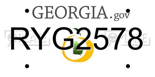 RYG2578 Georgia License Plate