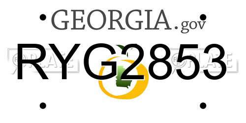 RYG2853 Georgia License Plate