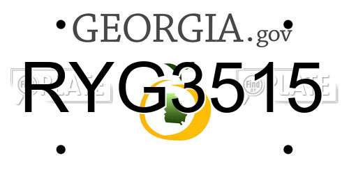 RYG3515 Georgia License Plate