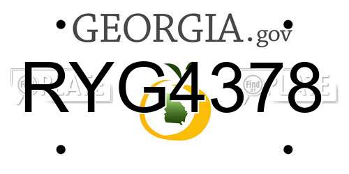 RYG4378 Georgia License Plate