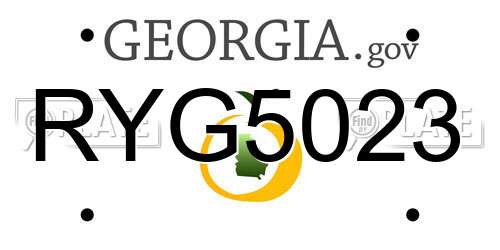 RYG5023 Georgia License Plate