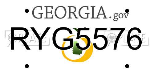 RYG5576 Georgia License Plate