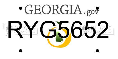 RYG5652 Georgia License Plate