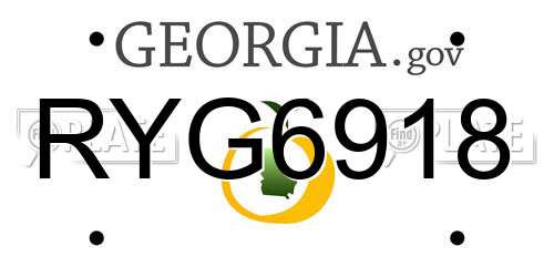 RYG6918 Georgia License Plate