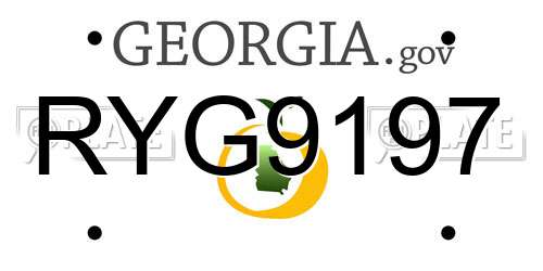 RYG9197 Georgia License Plate
