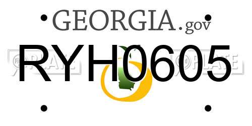 RYH0605 Georgia License Plate