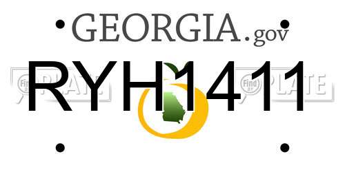 RYH1411 Georgia License Plate