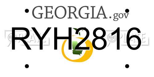 RYH2816 Georgia License Plate
