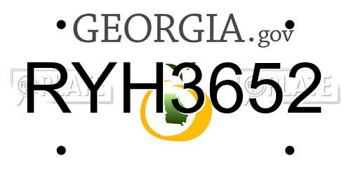 RYH3652 Georgia License Plate