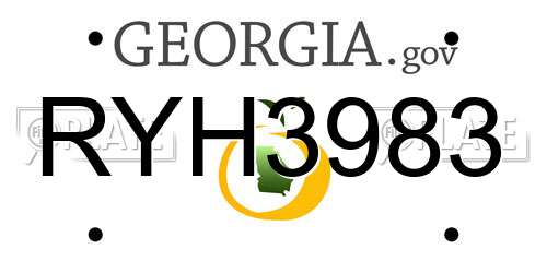RYH3983 Georgia License Plate