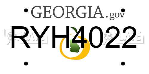 RYH4022 Georgia License Plate