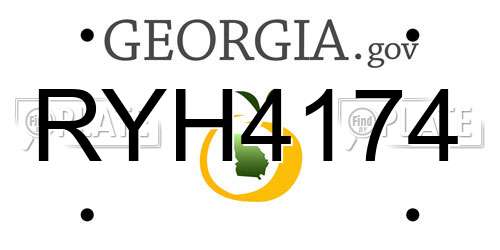 RYH4174 Georgia License Plate