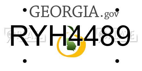 RYH4489 Georgia License Plate