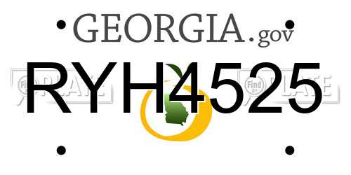RYH4525 Georgia License Plate