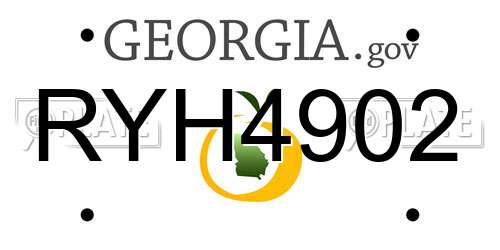 RYH4902 Georgia License Plate