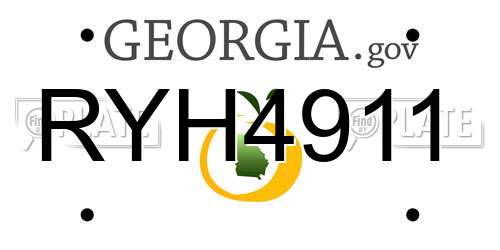 RYH4911 Georgia License Plate