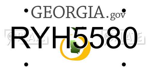 RYH5580 Georgia License Plate