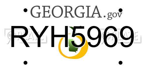 RYH5969 Georgia License Plate